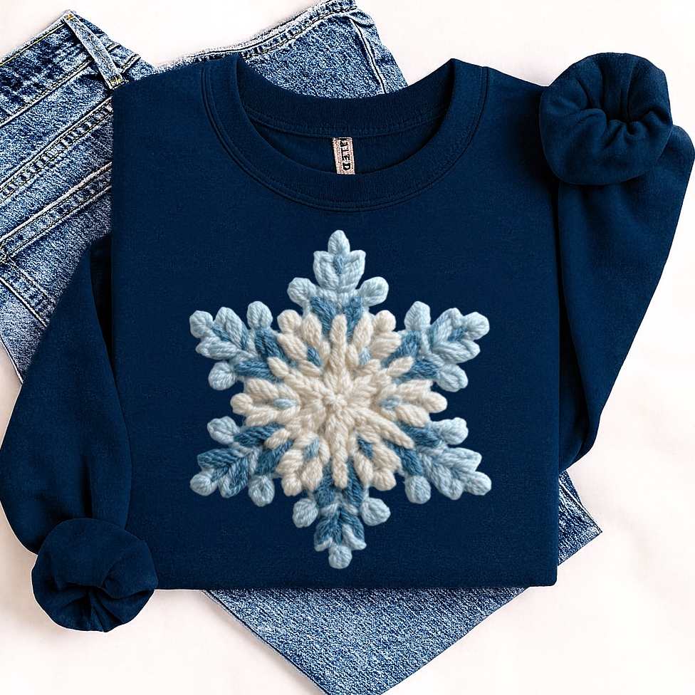 snowflake yarn clear film screen print