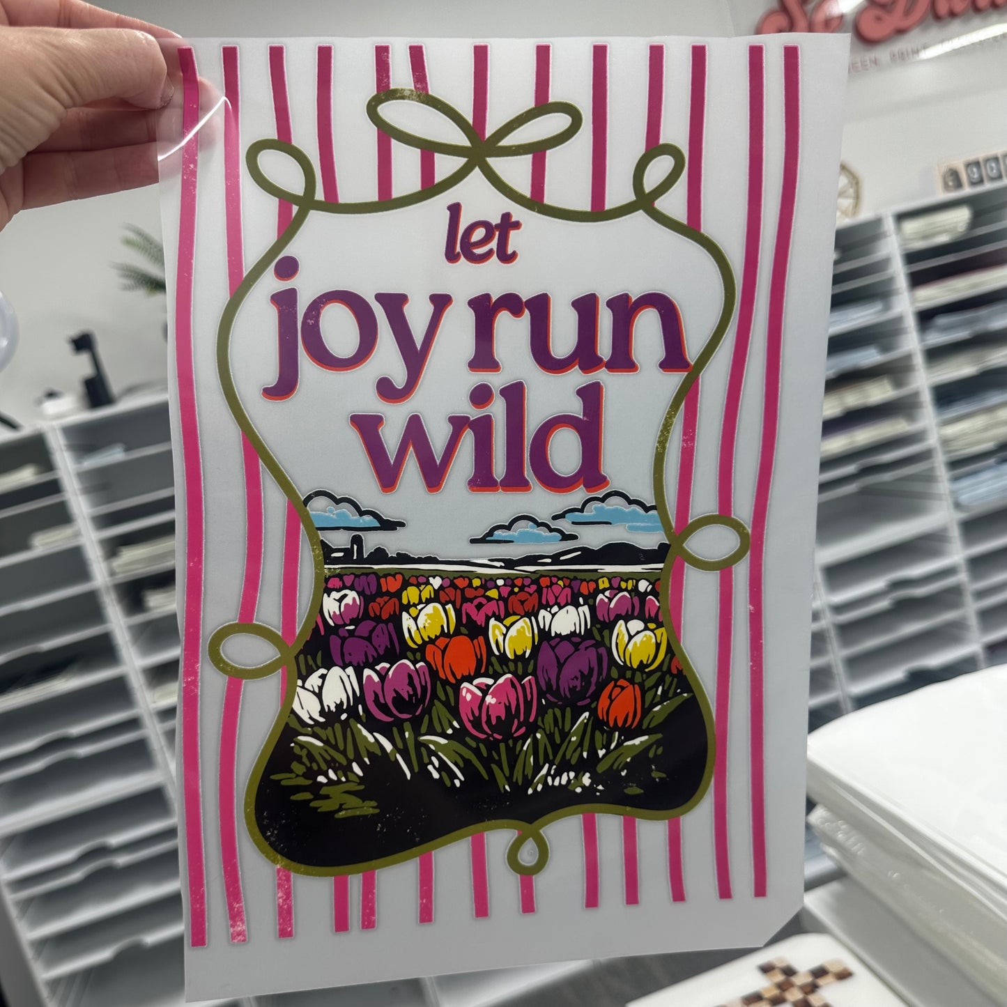 let joy run wild clear film screen print•