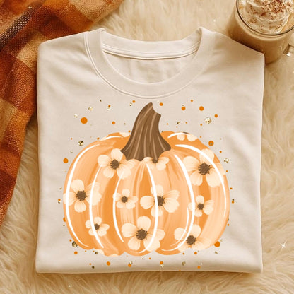 floral pumpkin clear film screen print