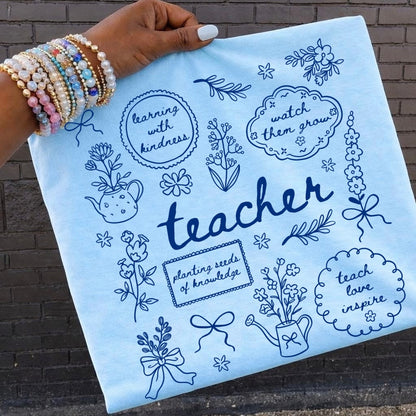 teacher doodles screen print transfer•