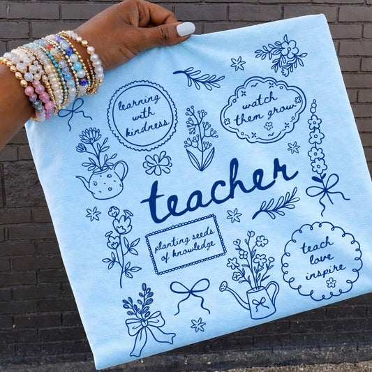 teacher doodles screen print transfer•