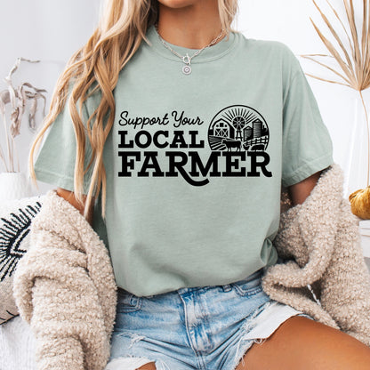 support your local farmer screen print transfer•
