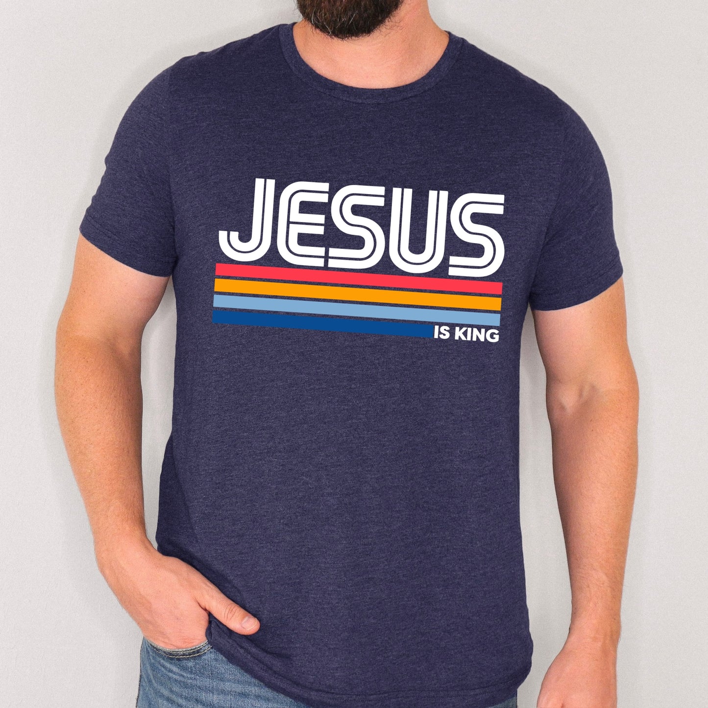 Jesus is king clear film screen print