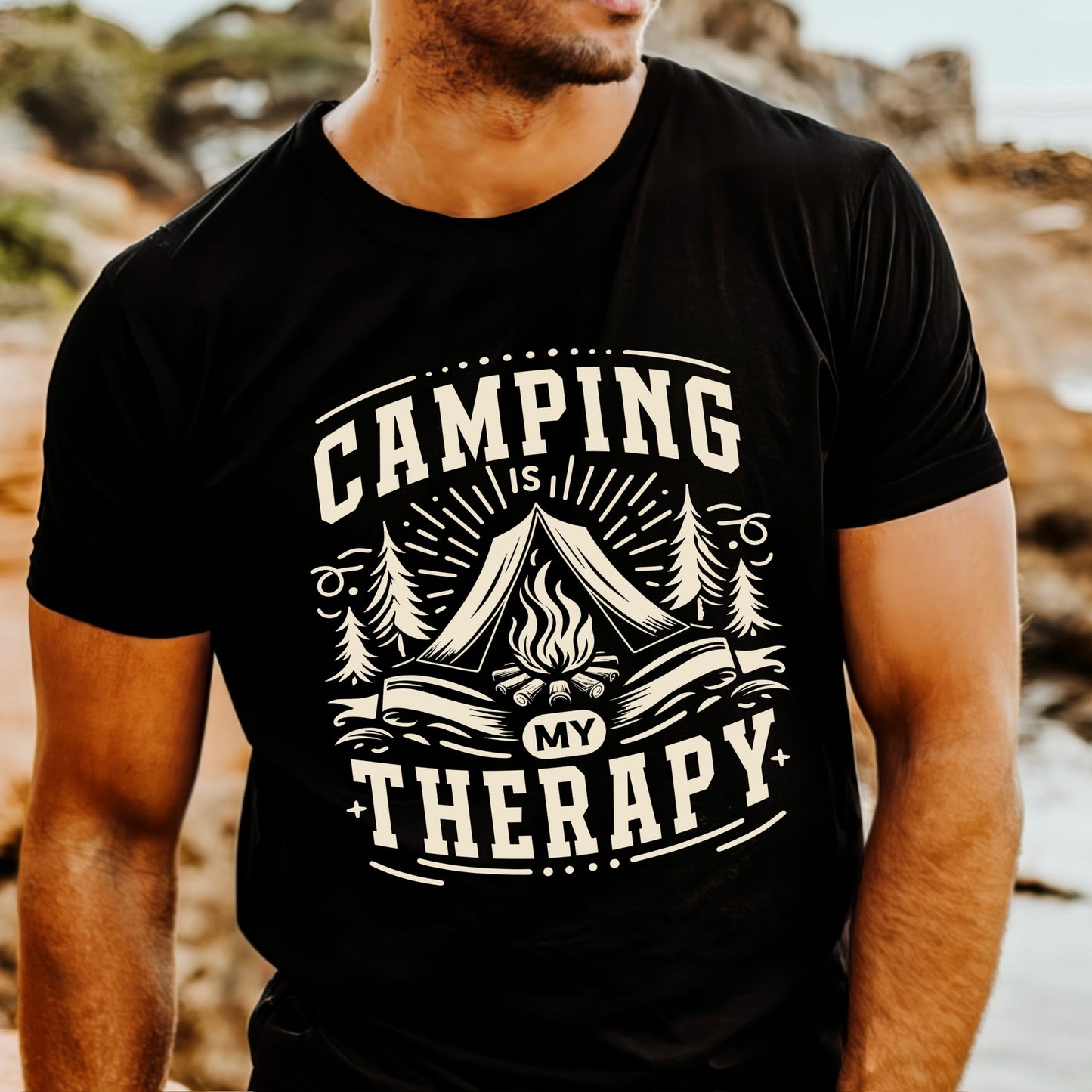 camping is my therapy screen print transfer•