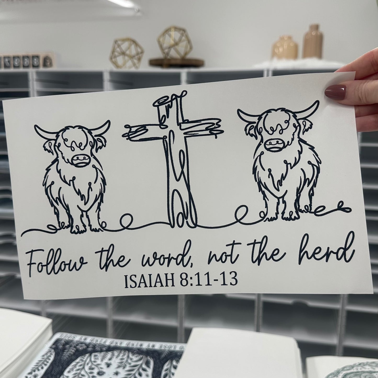 follow the word not the herd screen print transfer