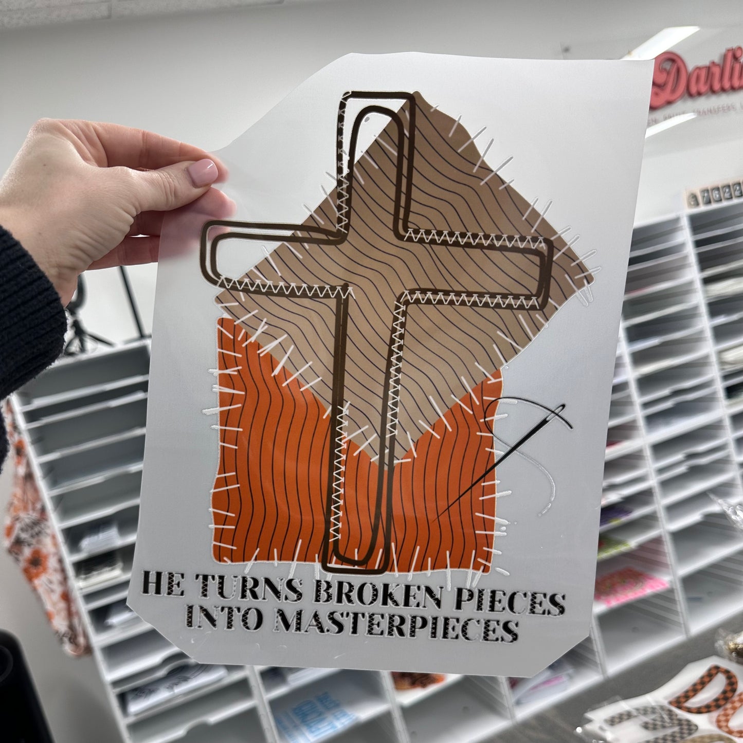 He turns broken pieces into masterpieces clear film screen print