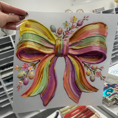 Easter Bow clear film screen print