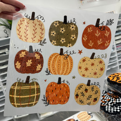 PRE-ORDER 5-7 BUSINESS DAY TAT whimsical pumpkin collage DTF