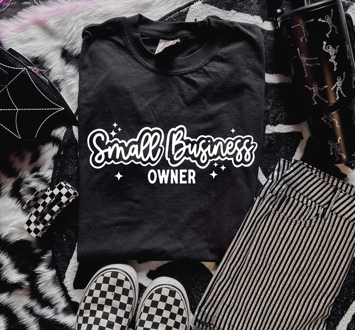 small business owner white ink screen print transfer