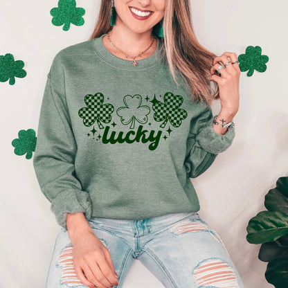 Lucky checker clovers screen print transfer