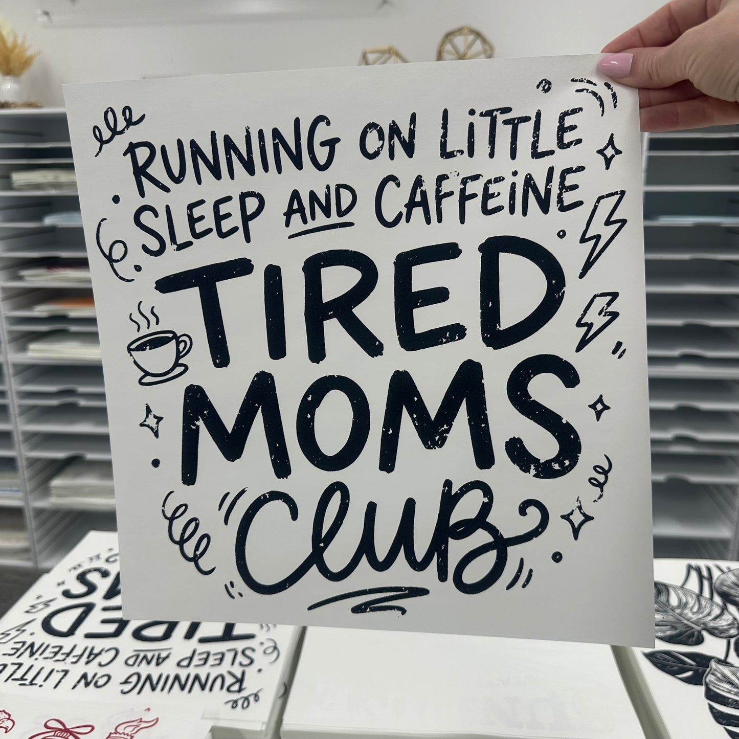 tired moms club doodles screen print transfer•