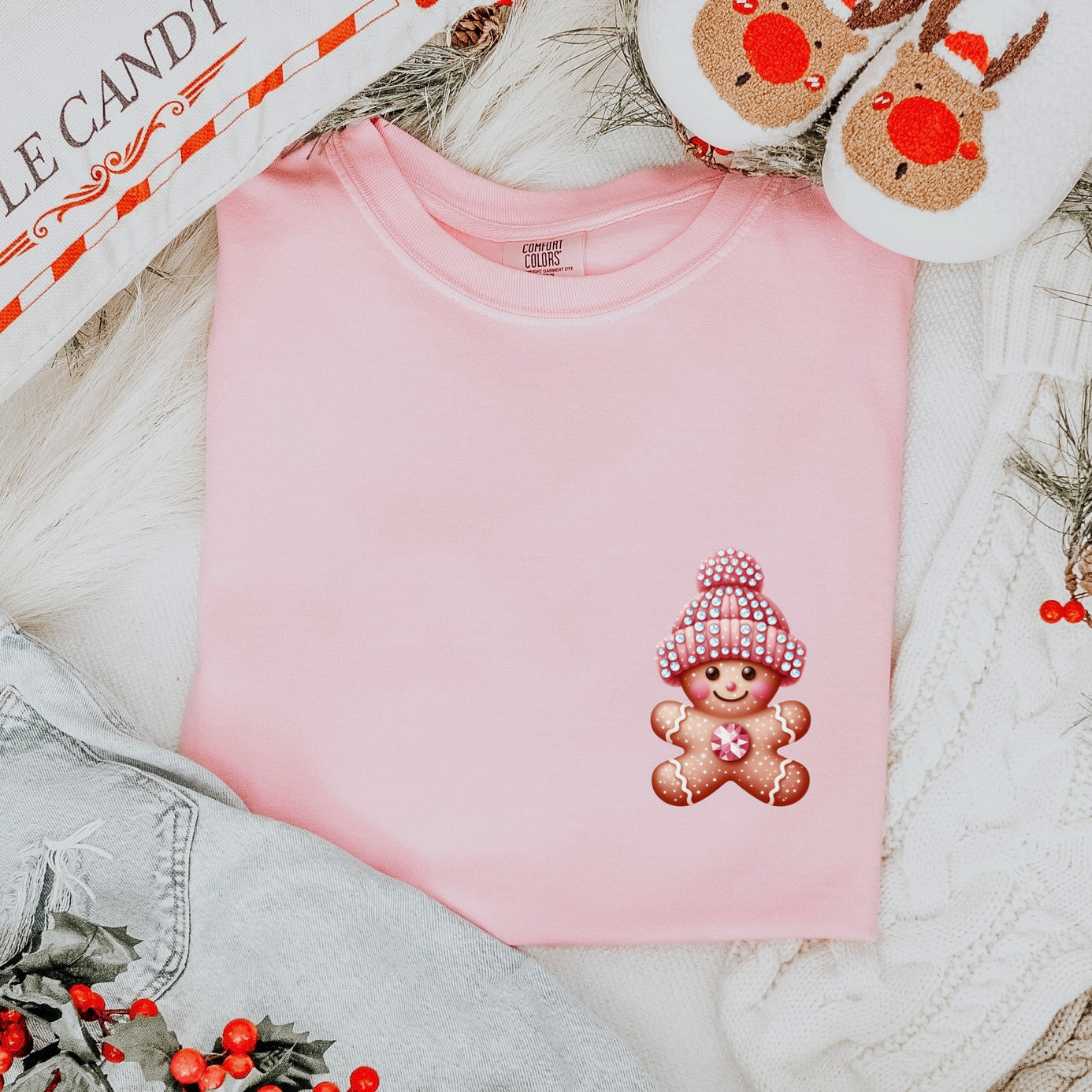 studded gingerbread girl pocket print