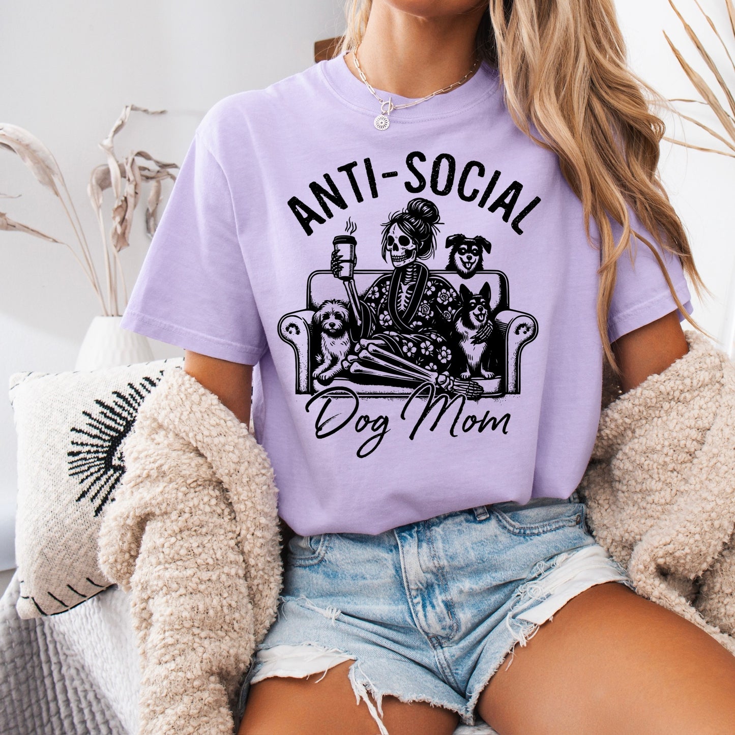 anti social dog mom screen print transfer