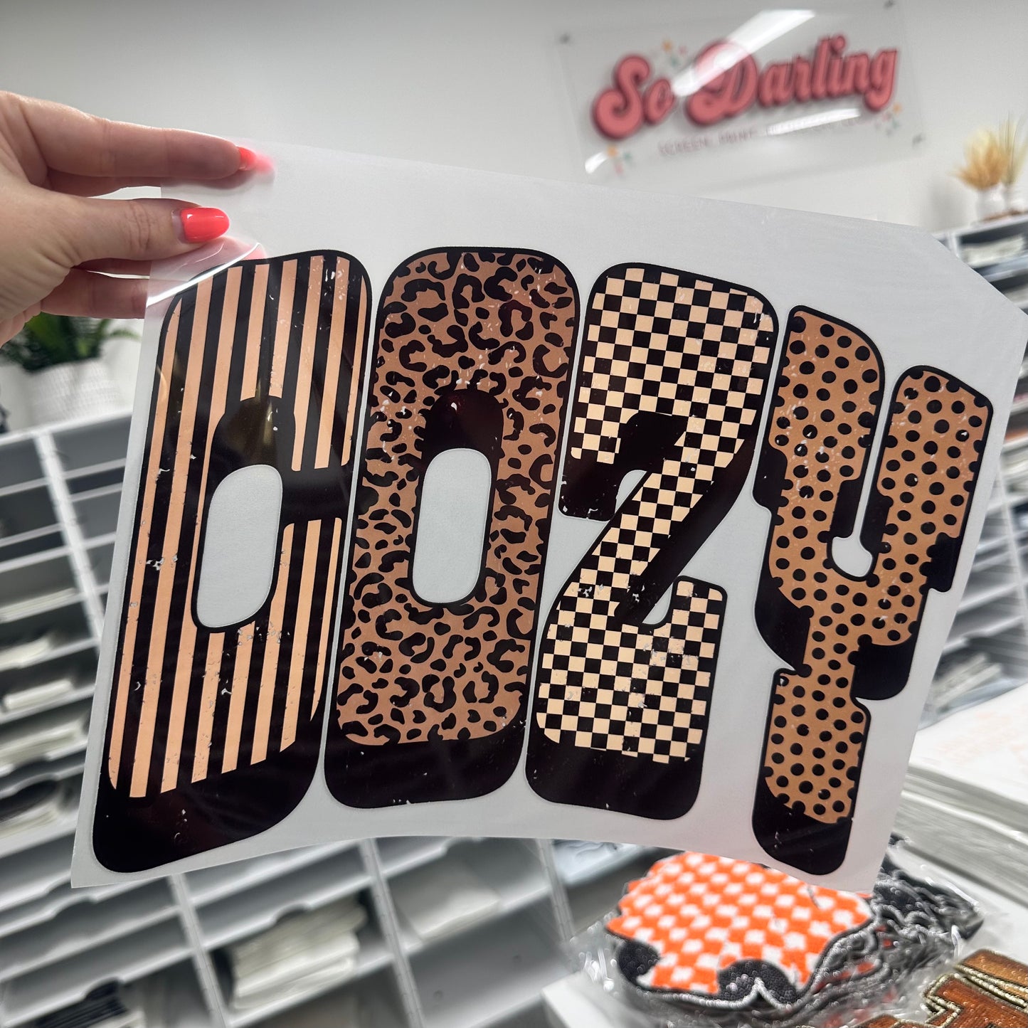 cozy grunge clear film screen print