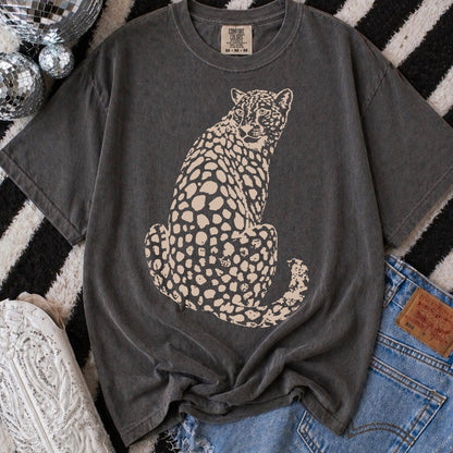 cheetah tan ink screen print transfer•