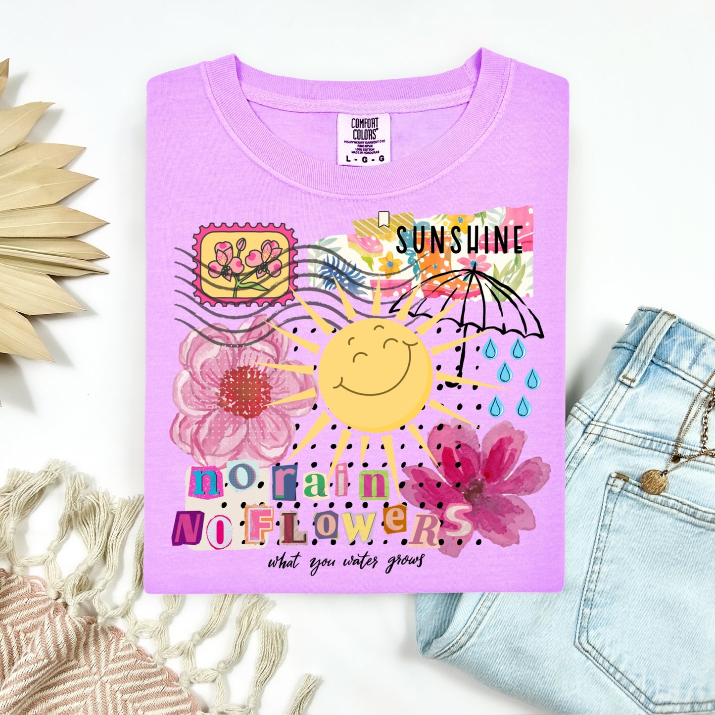 retro sunshine collage clear film screen print