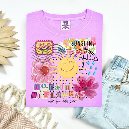 retro sunshine collage clear film screen print