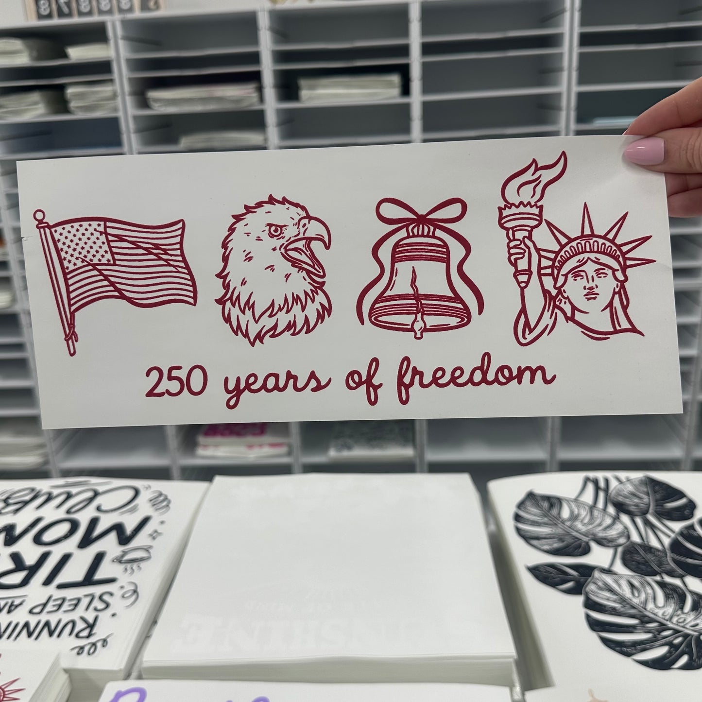 250 years of freedom screen print transfer