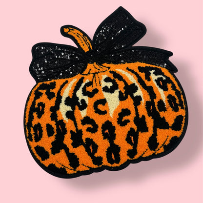 Chenille Patch - leopard pumpkin