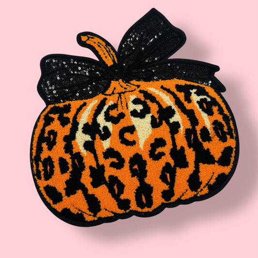 Chenille Patch - leopard pumpkin