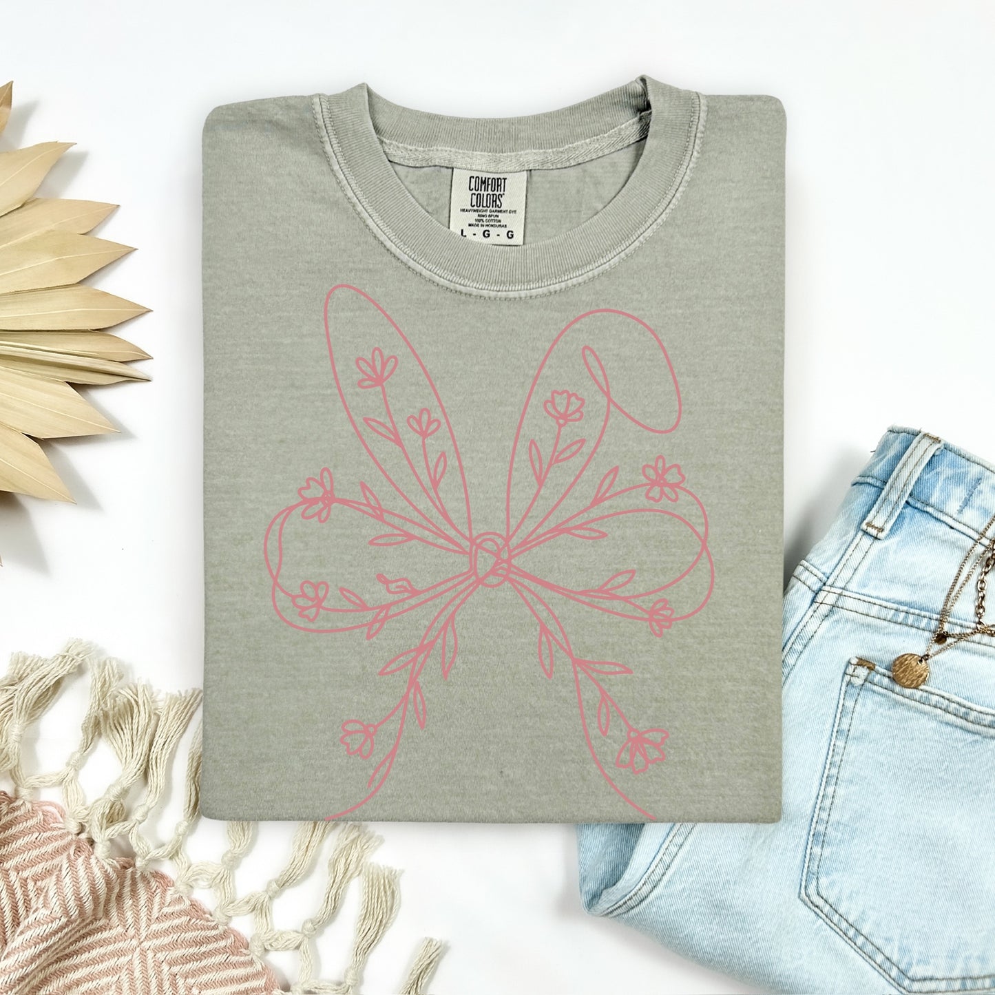 floral bunny ears screen print transfer•