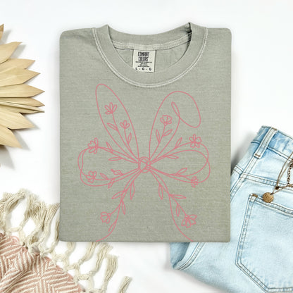 floral bunny ears screen print transfer•