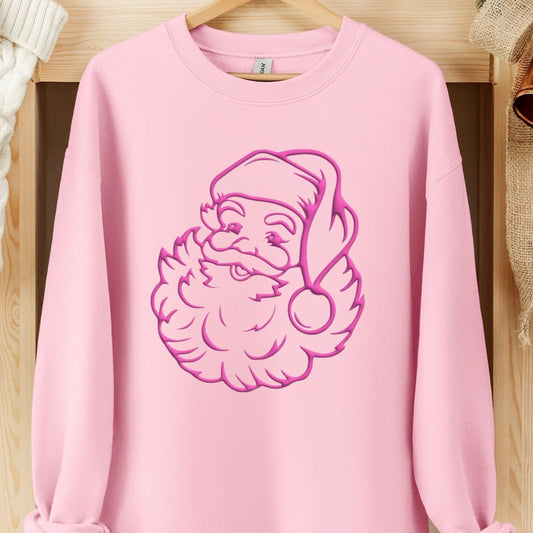 pink santa PUFF PRINT transfer