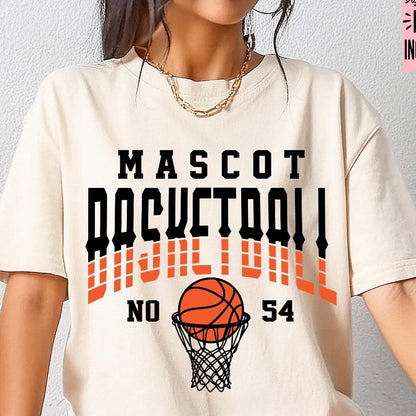 semi-custom BASKETBALL mascot (design set up only)