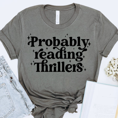 Probably reading thrillers screen print transfer•