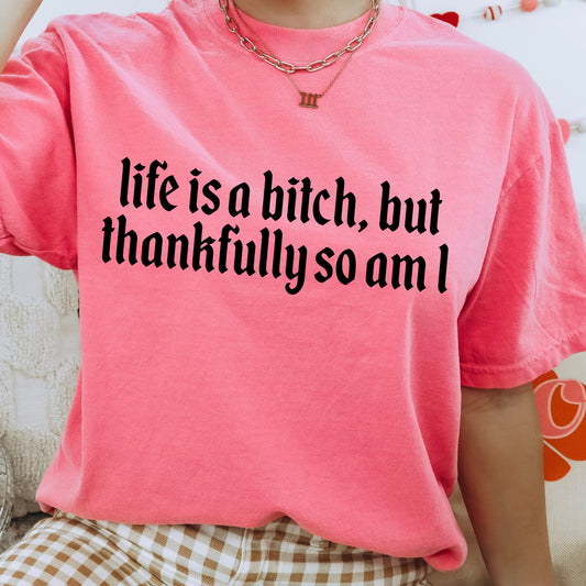 life is a bitch so am I screen print transfer•