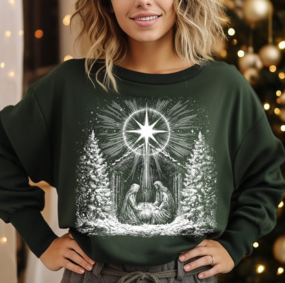 half tone nativity screen print transfer