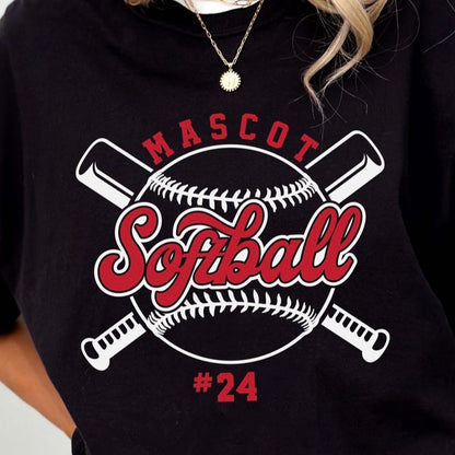 semi-custom SOFTBALL mascot (design set up only)