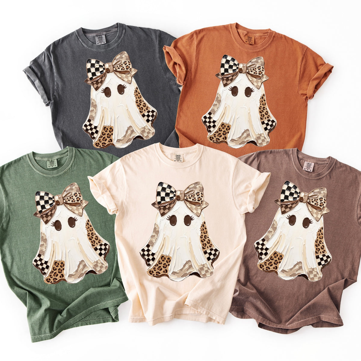 checker leopard ghost clear film screen print