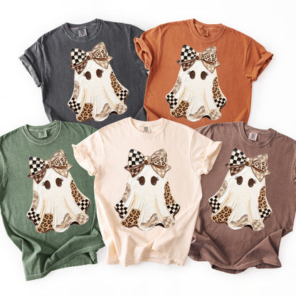 checker leopard ghost clear film screen print