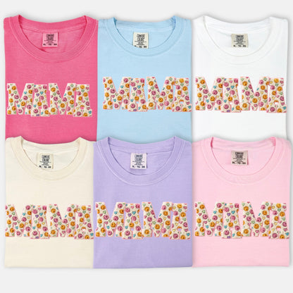 mama smiles faux yarn clear film screen print