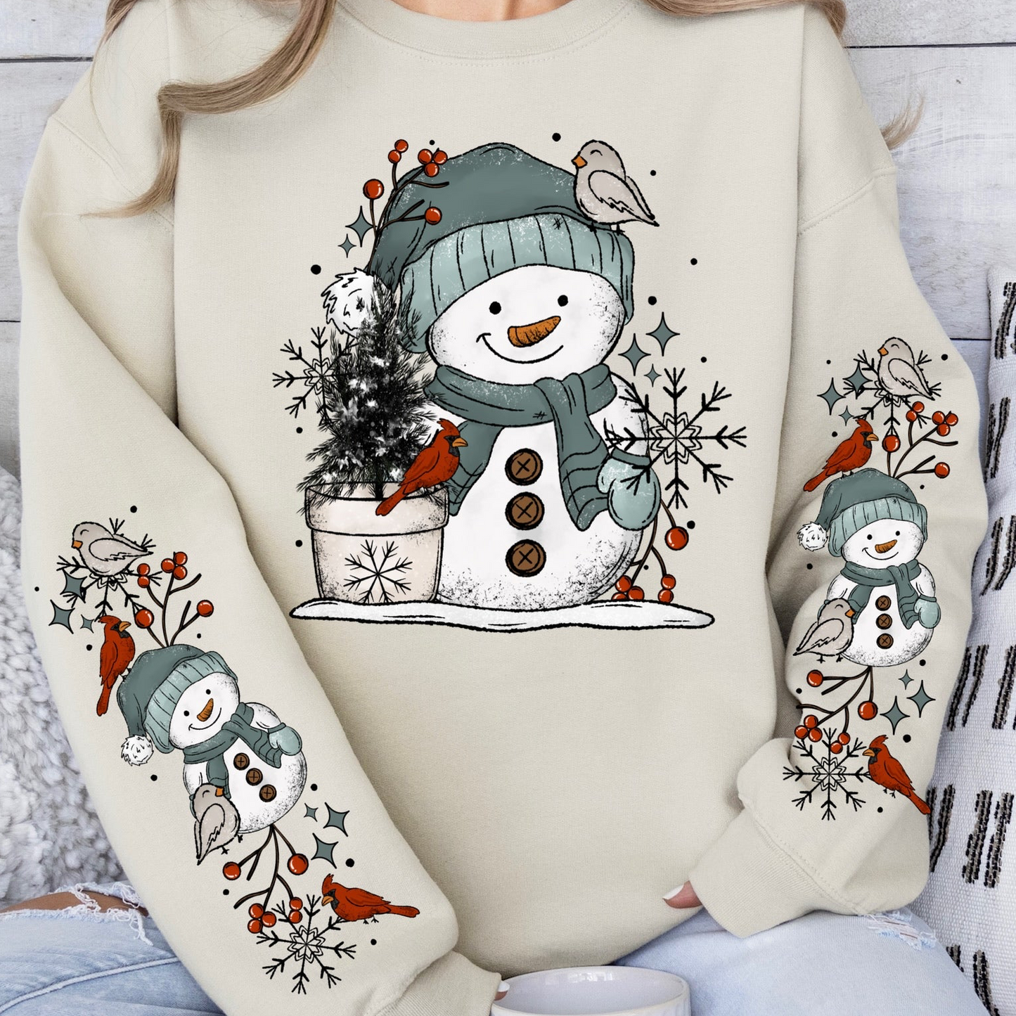 snowman birdies + sleeves clear film screen print