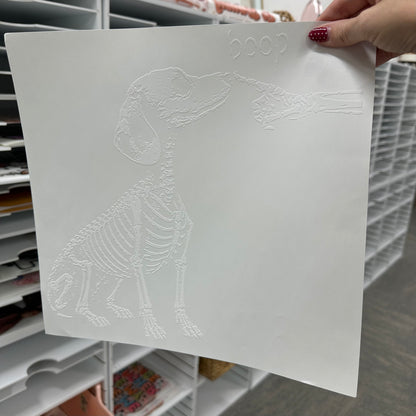 skeleton dog boop screen print transfer