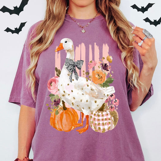 autumn goose clear film screen print