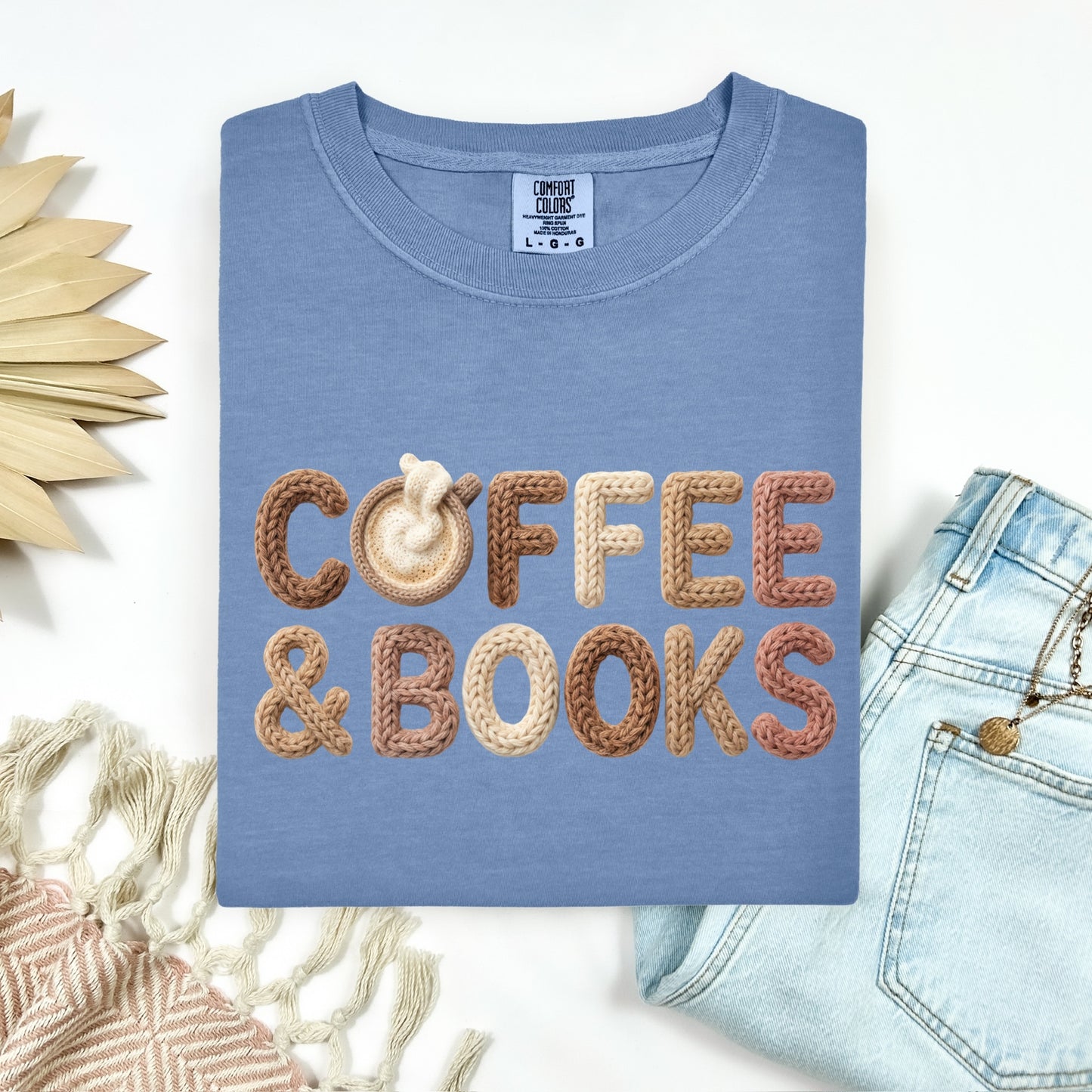 coffee and books clear film screen print