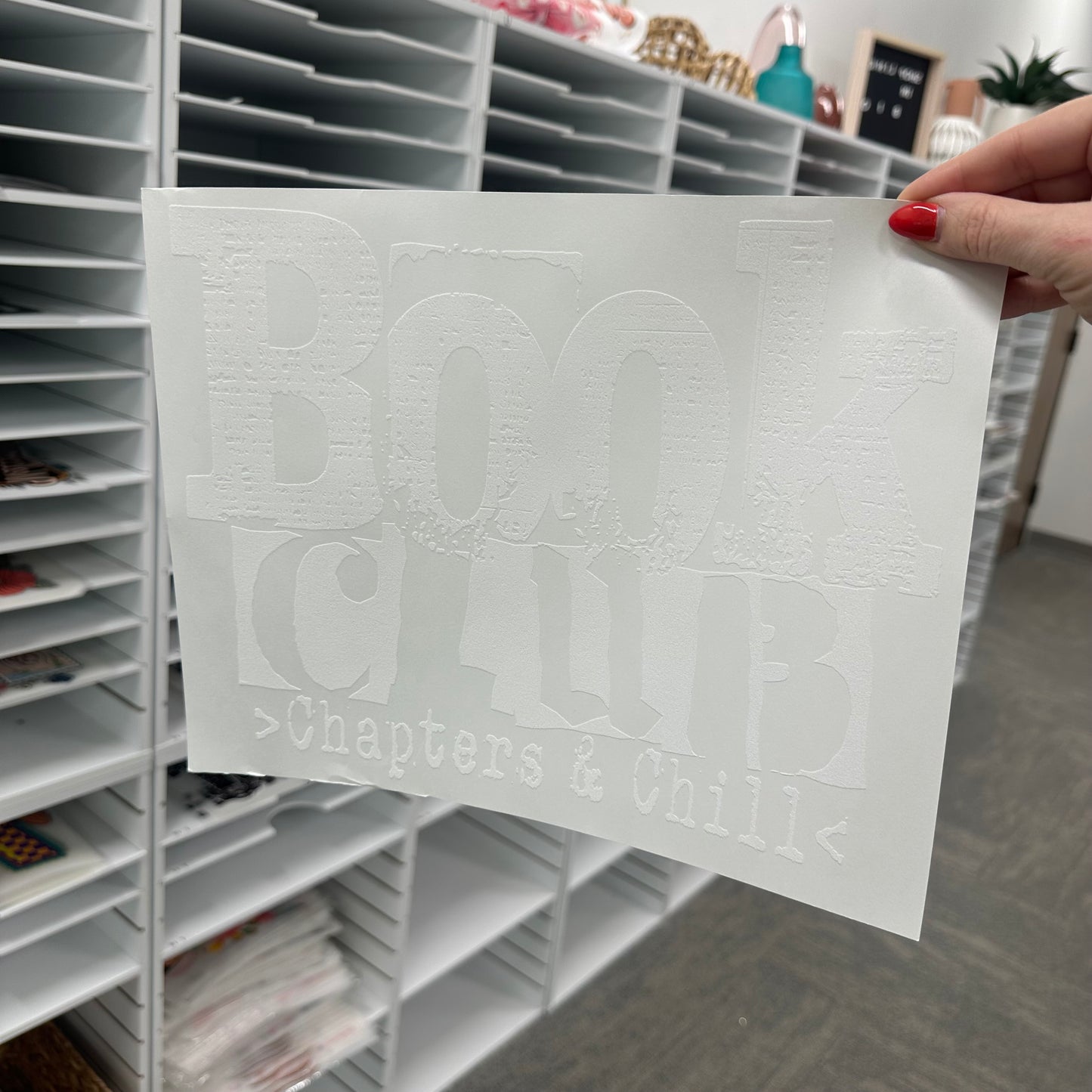 Book Club screen print transfers