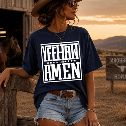 yeehaw & amen screen print transfer•