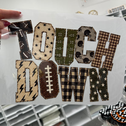 TOUCH DOWN mixed pattern clear film screen print