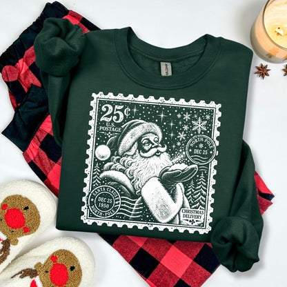 santa stamp screen print transfer