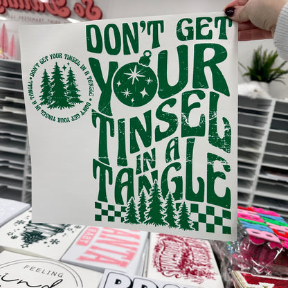 dont get your tinsel in a tangle screen print transfer