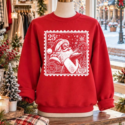 santa stamp screen print transfer