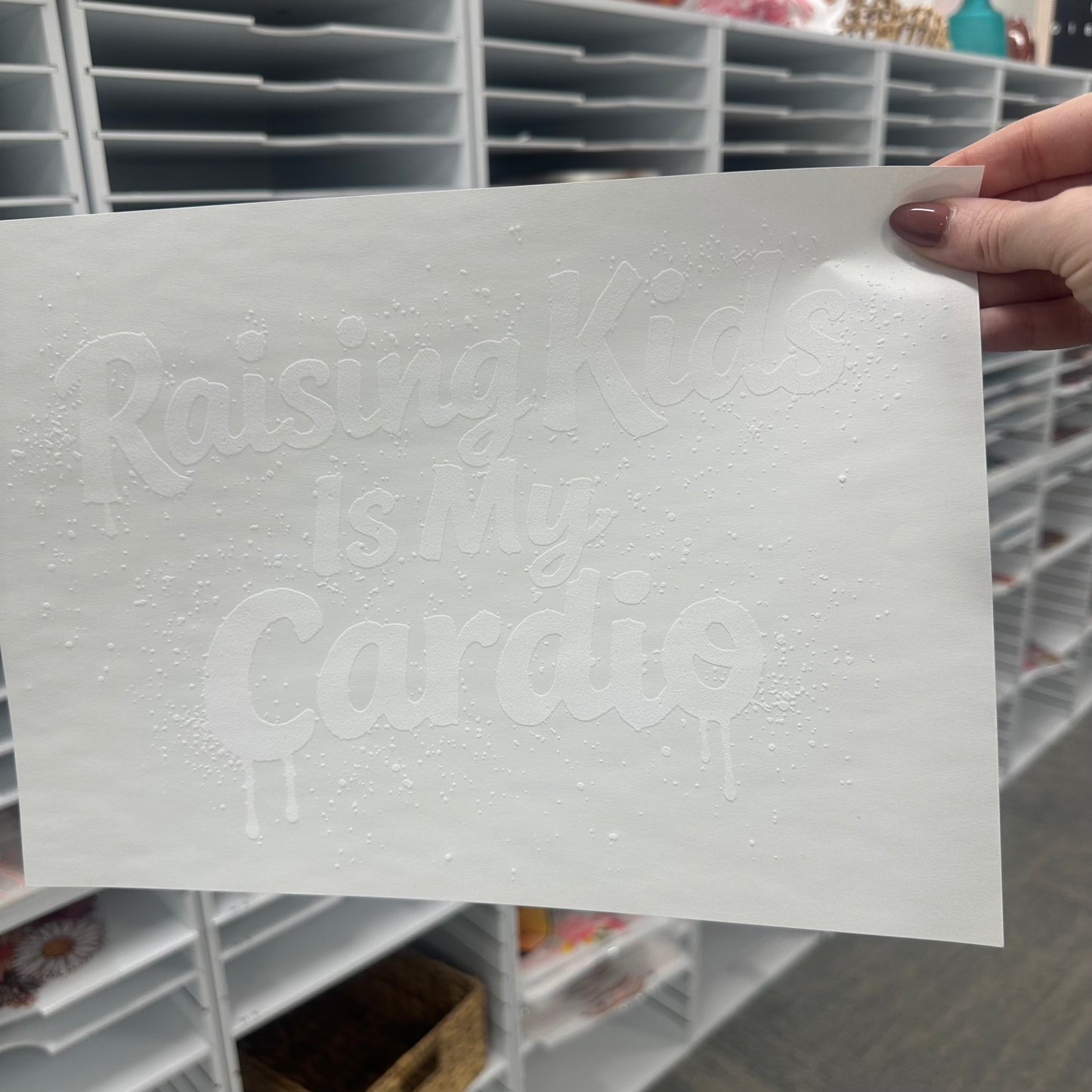 raising kids is my cardio screen print transfer
