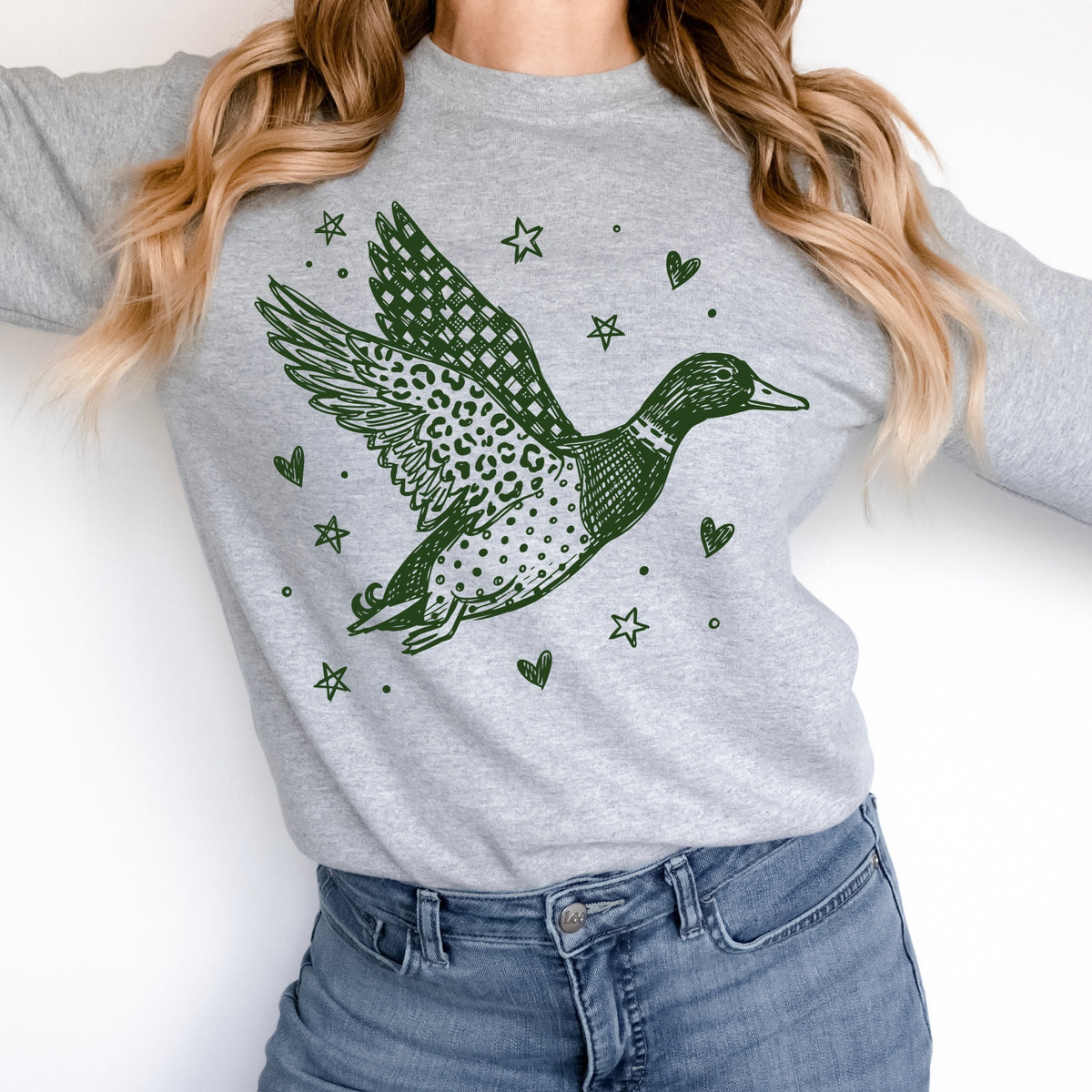 mallard duck single color screen print transfer•