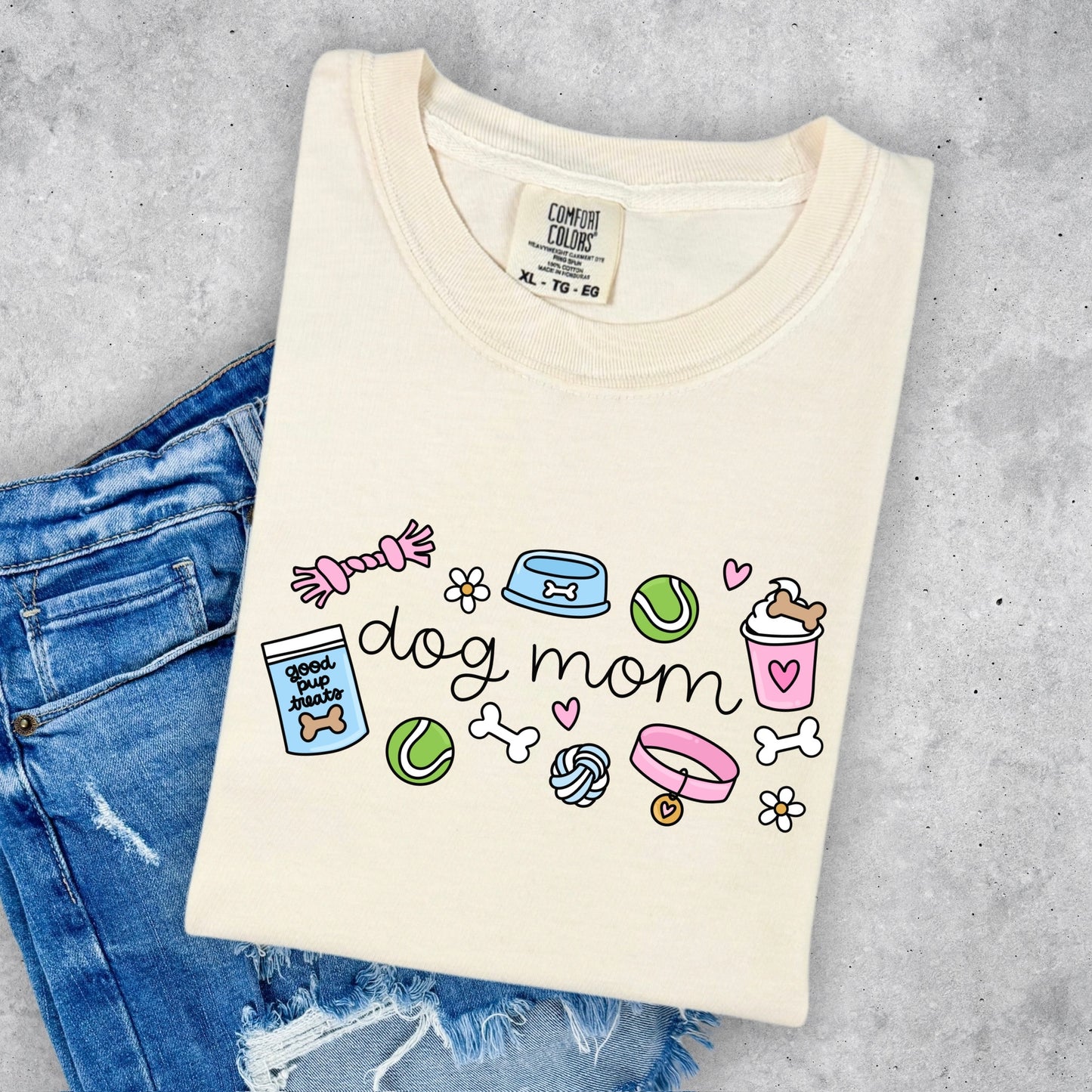 dog mom doodles clear film screen print