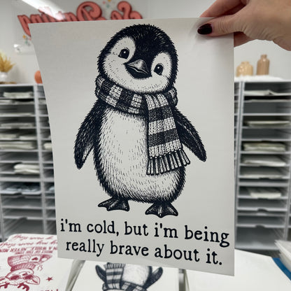 cold penguin screen print transfer