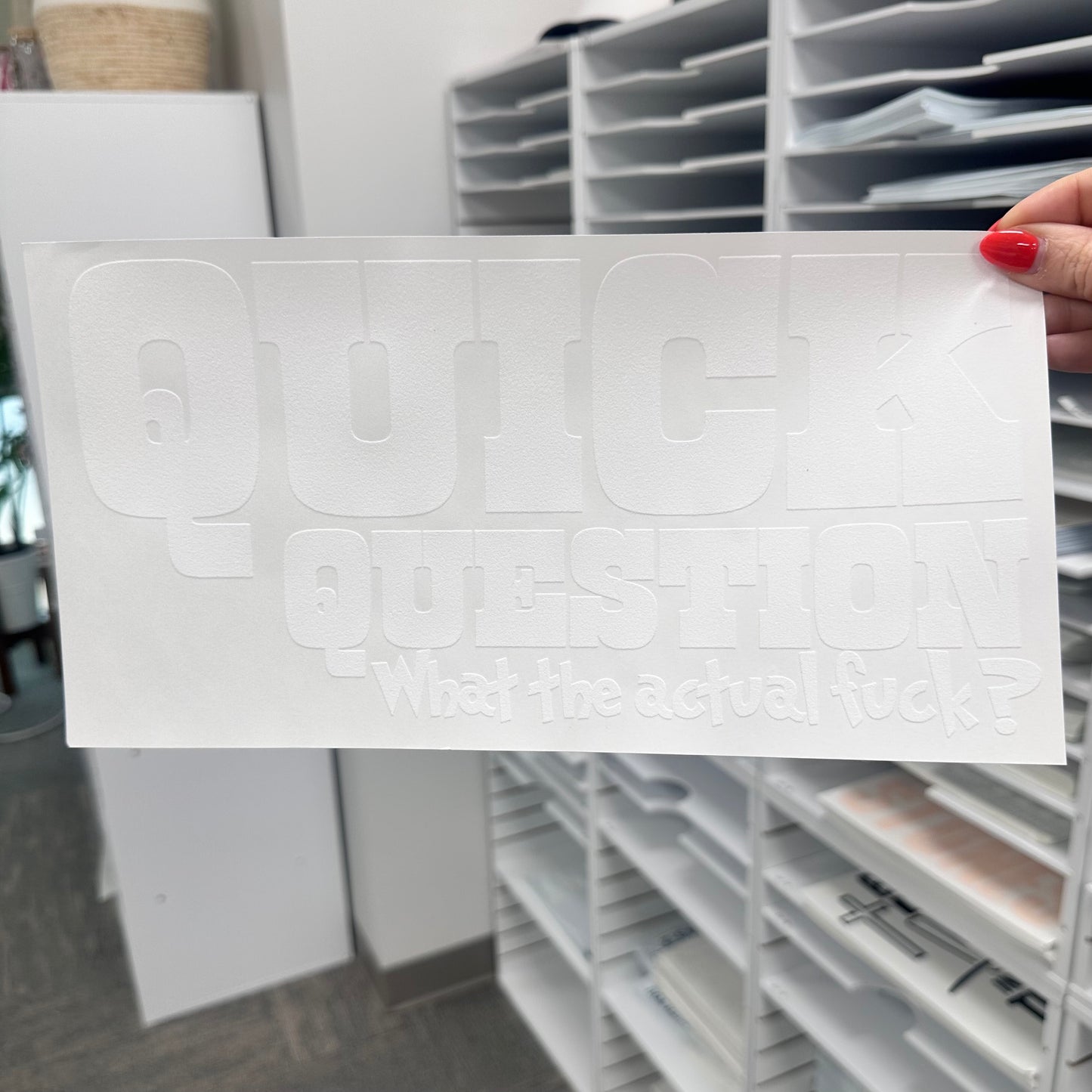 Quick question.. what the F? screen print transfer•